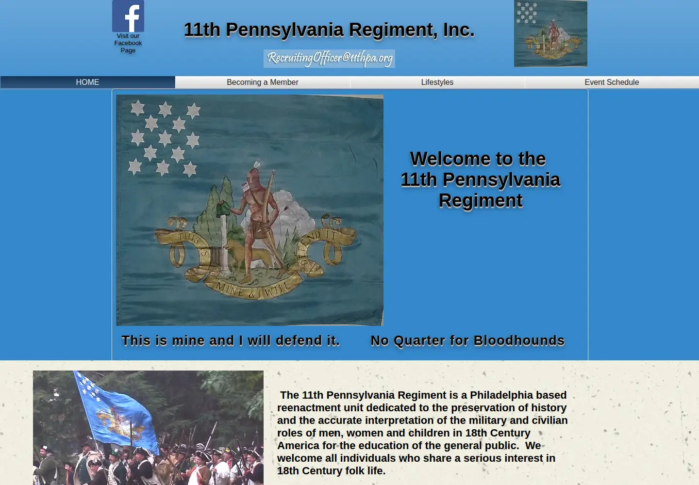 Captured homepage of 11thpa.org in the current scan