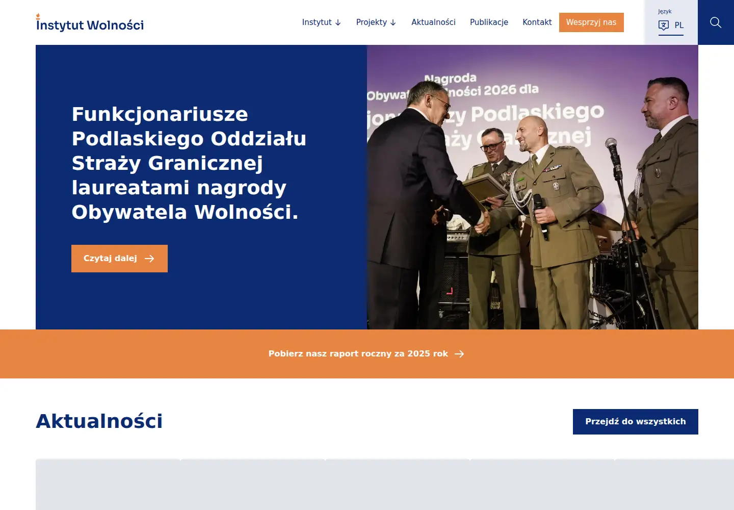 Captured homepage of instytutwolnosci.pl in the current scan