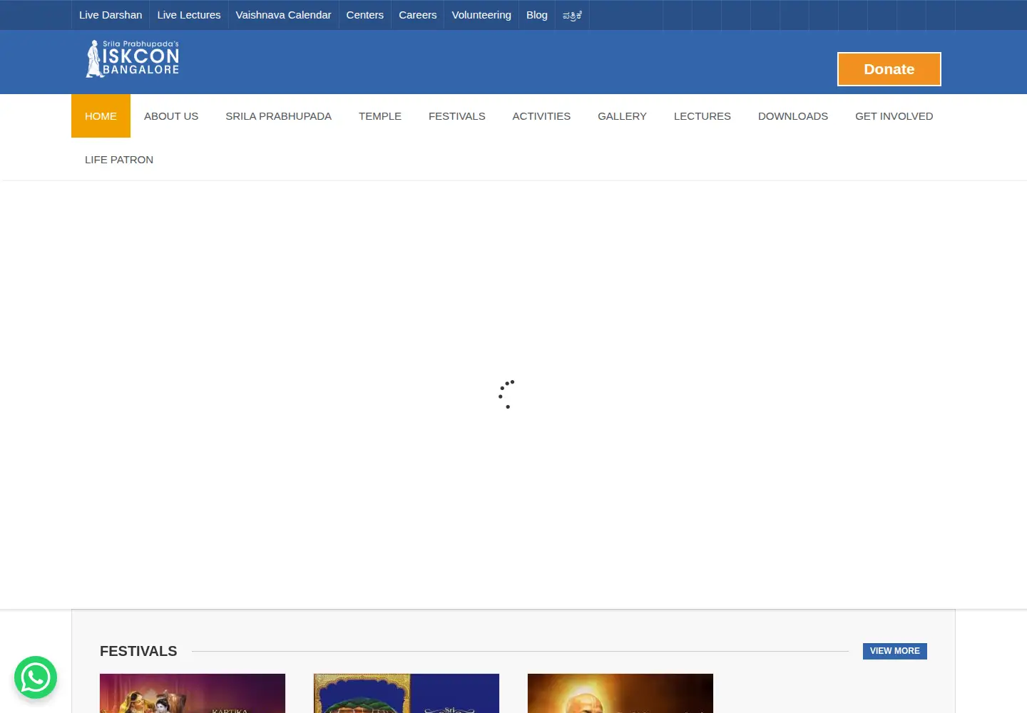 Screenshot of iskconbangalore.org