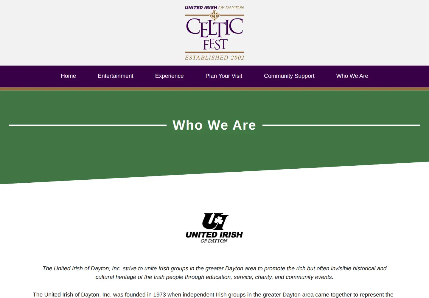 Screenshot of unitedirishofdayton.org