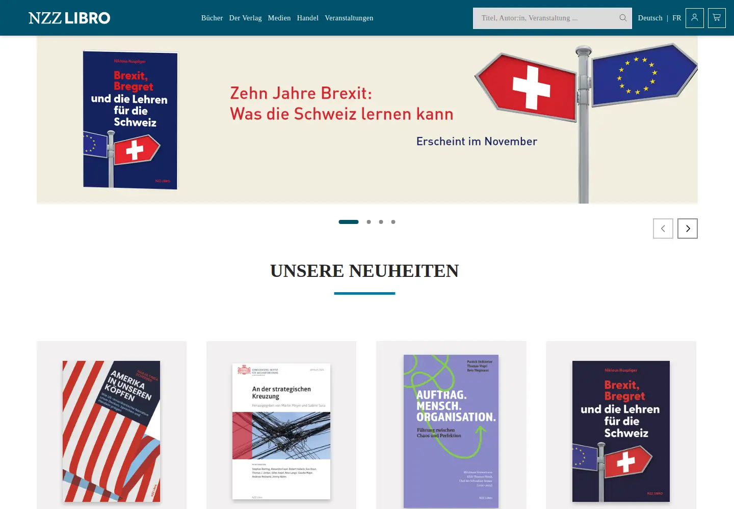 Captured homepage of nzz-libro.ch in the current scan