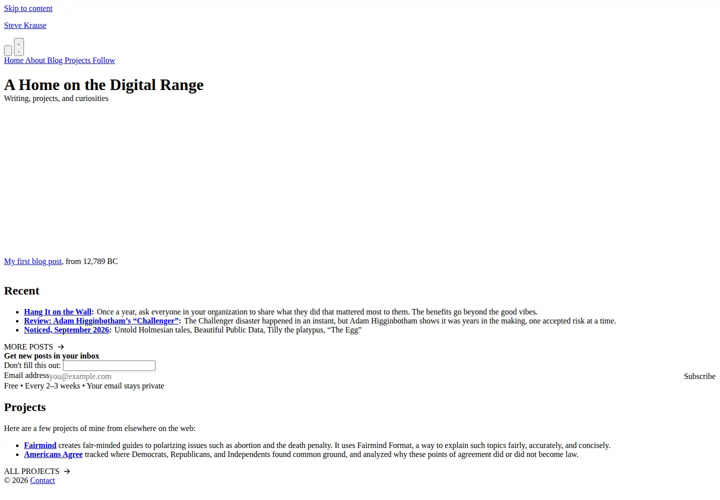 Screenshot of stevekrause.org