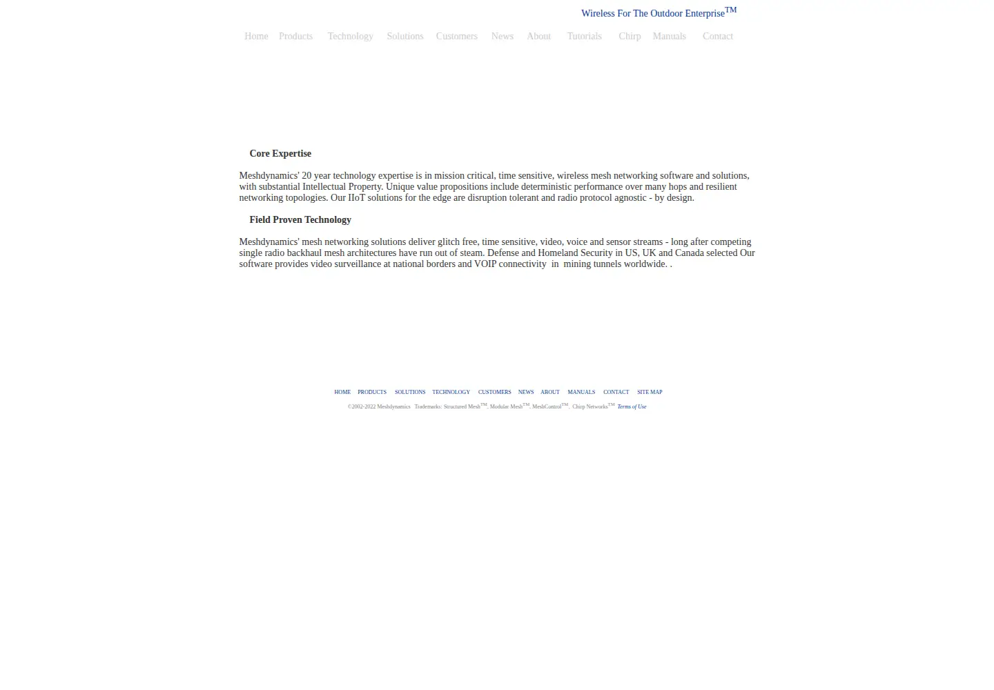 Screenshot of meshdynamics.com