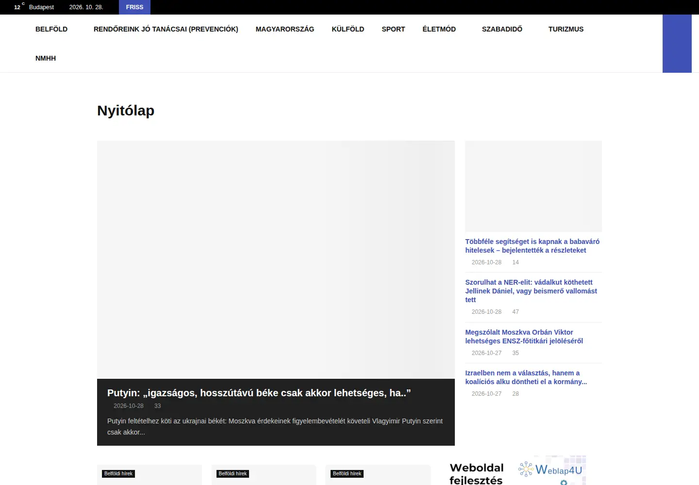 Captured homepage of hirmagazin.eu in the current scan