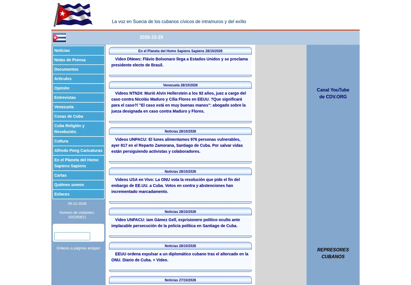 Screenshot of cubademocraciayvida.org