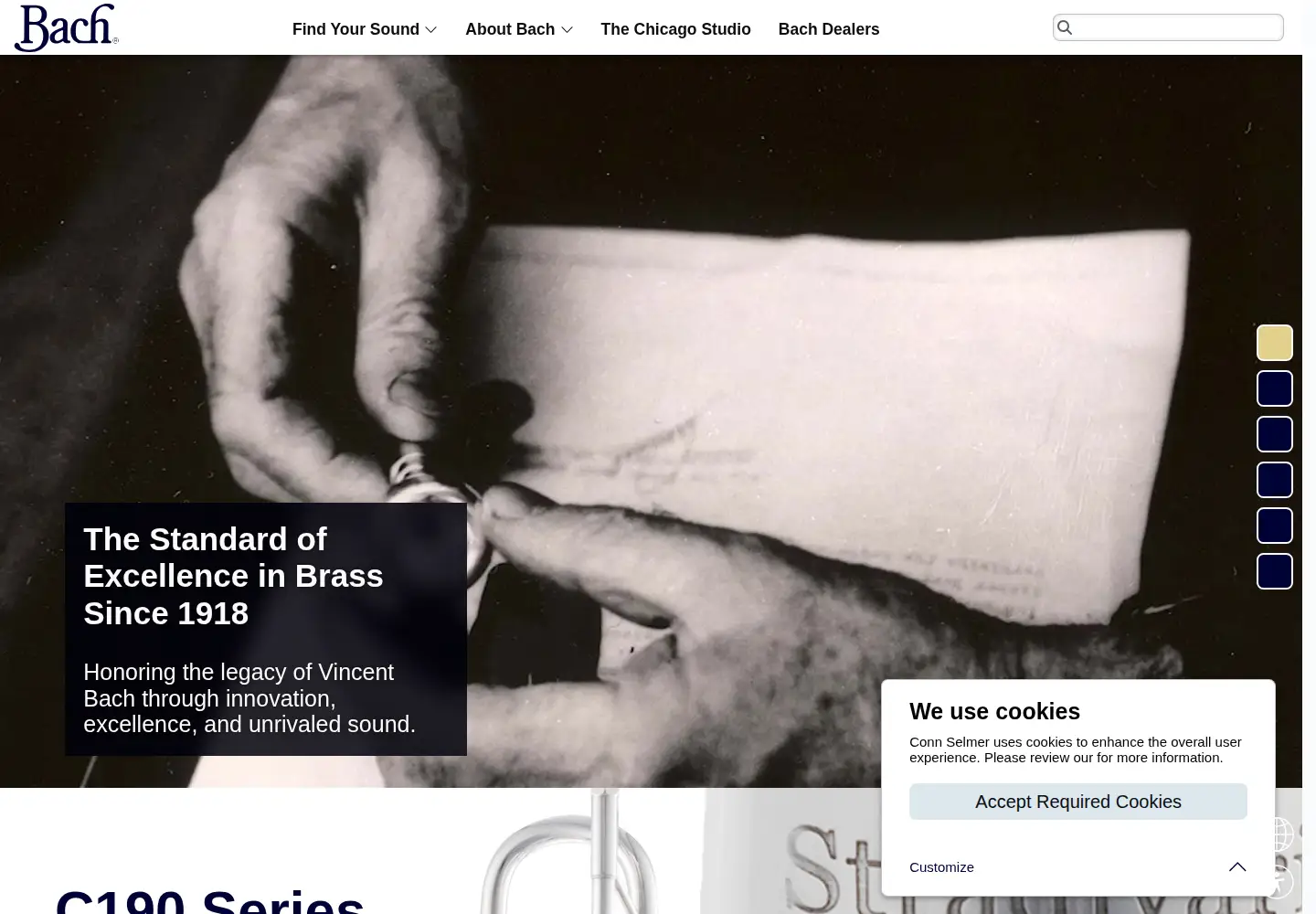 Screenshot of bachbrass.com