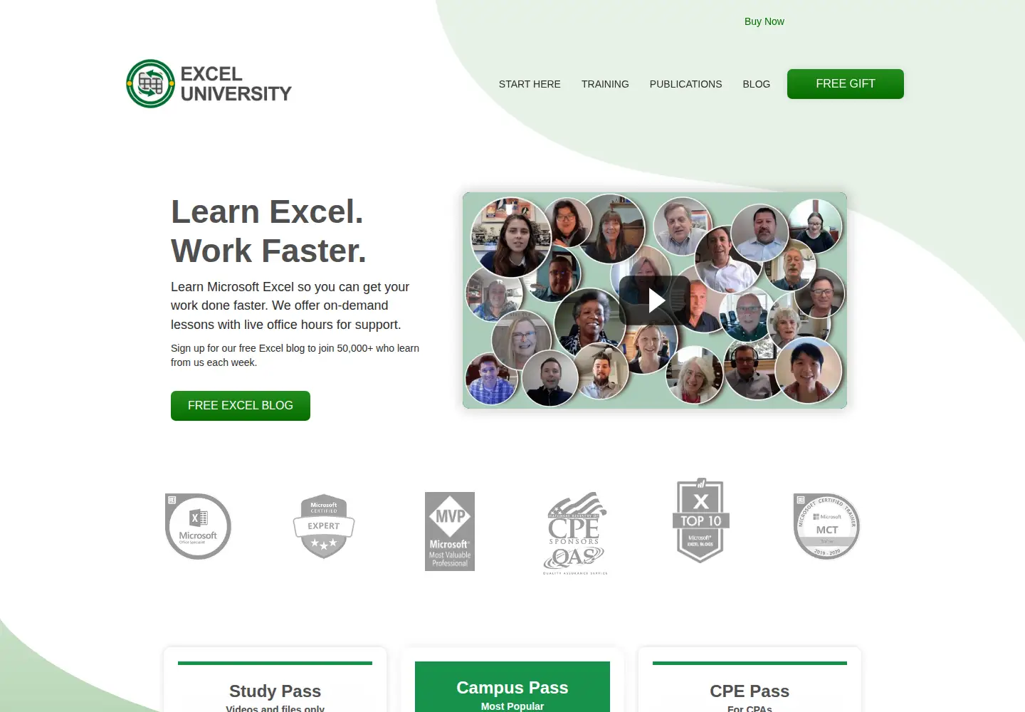 Screenshot of excel-university.com