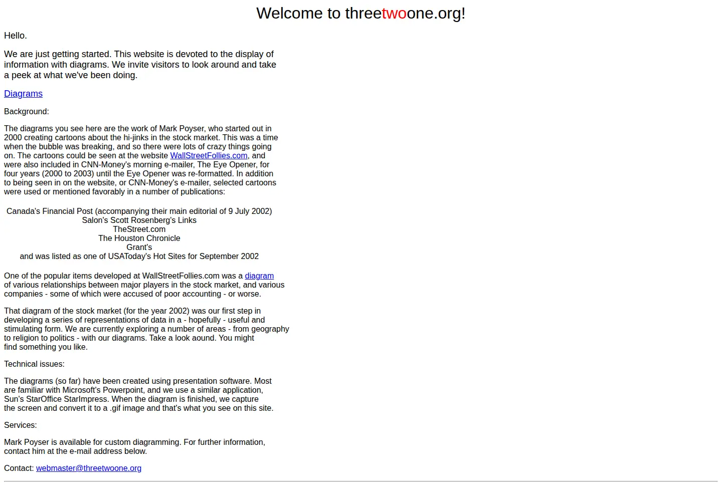 Screenshot of threetwoone.org