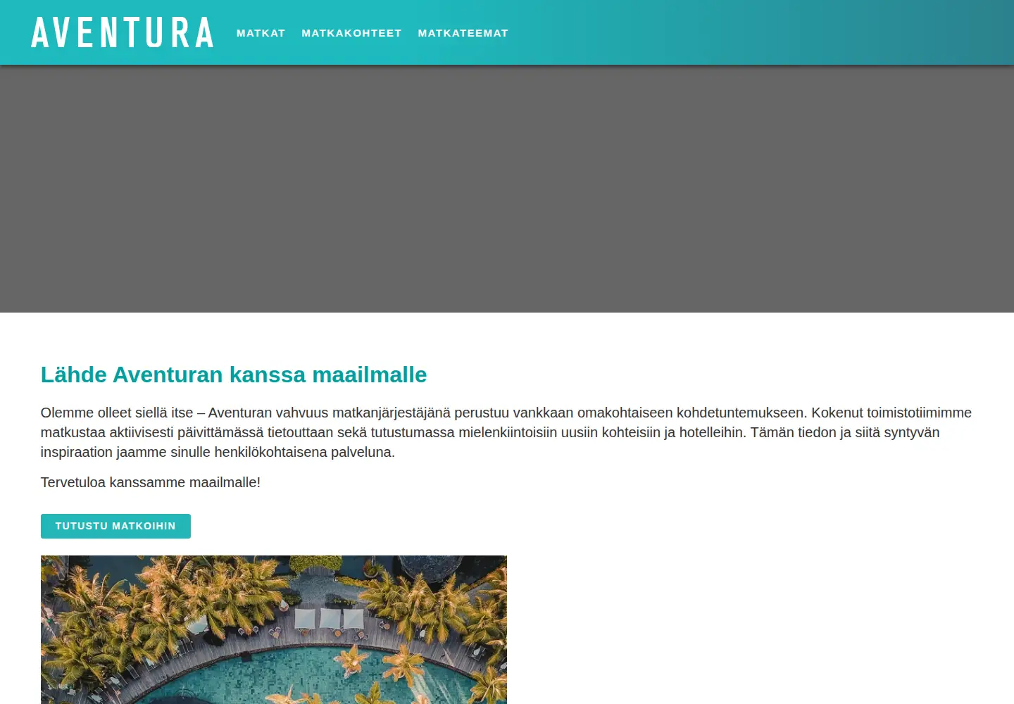 Captured homepage of aventura.fi in the current scan