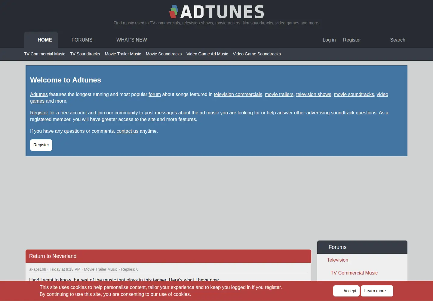 Screenshot of adtunes.com