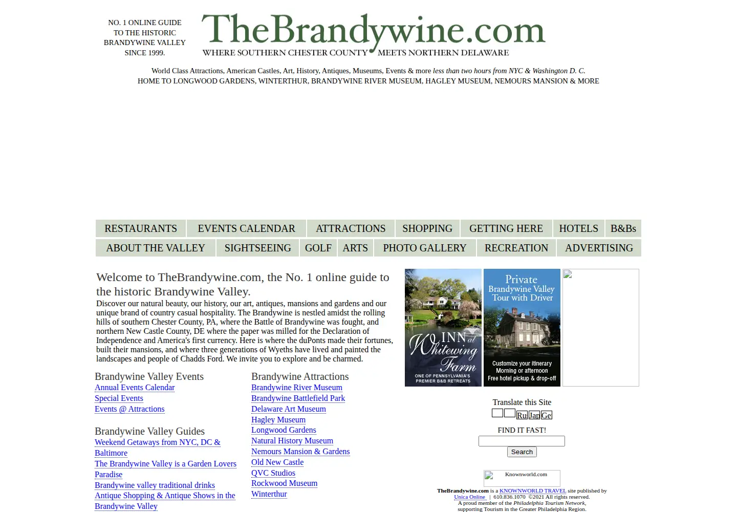 Screenshot of thebrandywine.com
