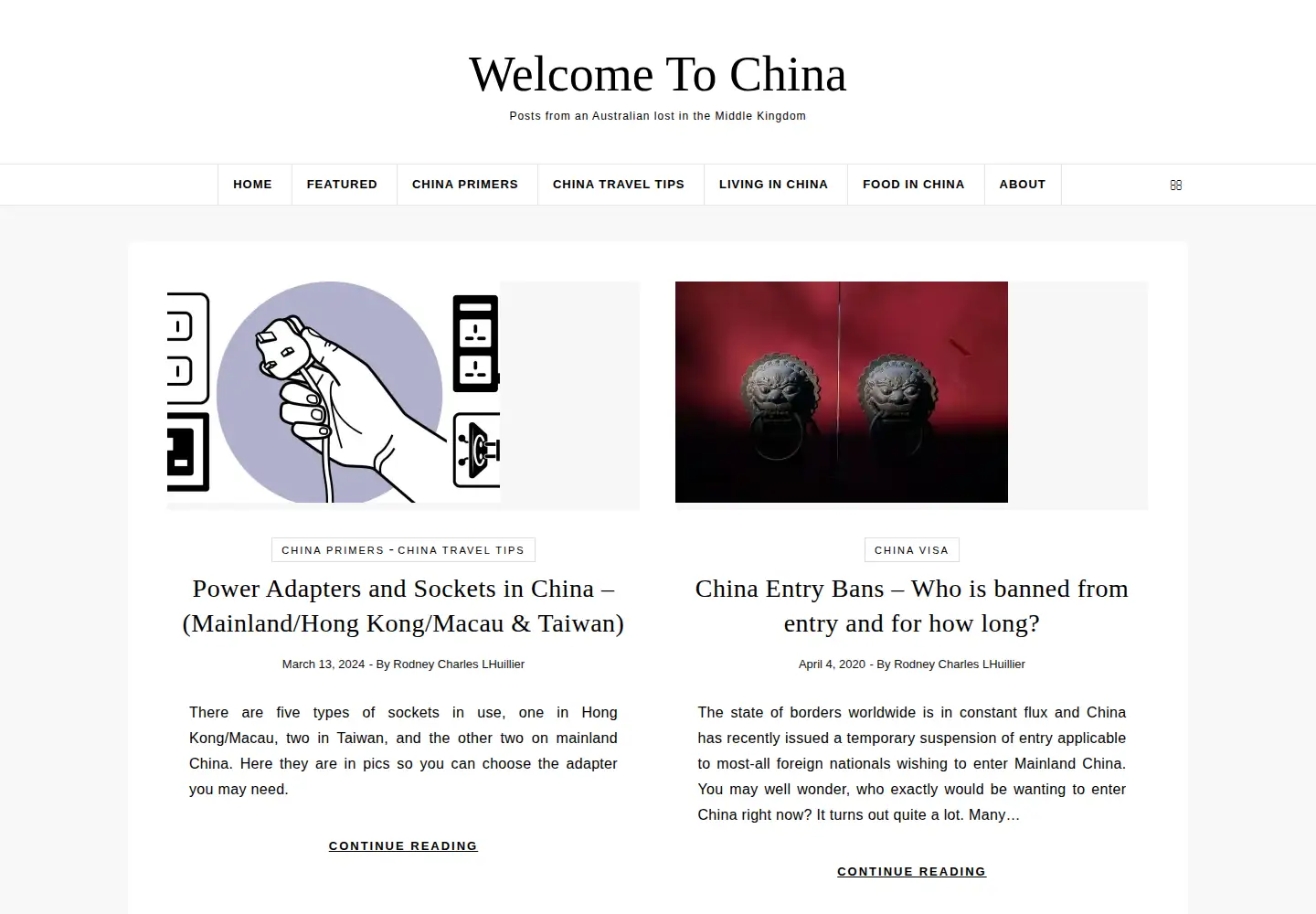 Captured homepage of welcometochina.com.au in the current scan