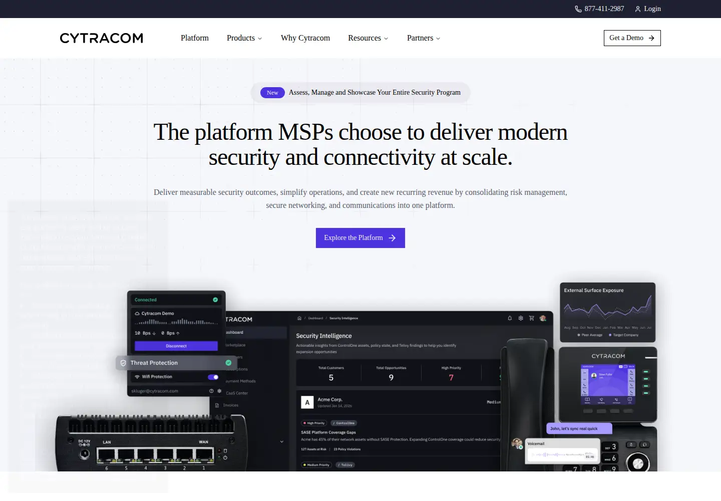 Captured homepage of cytracom.com in the current scan