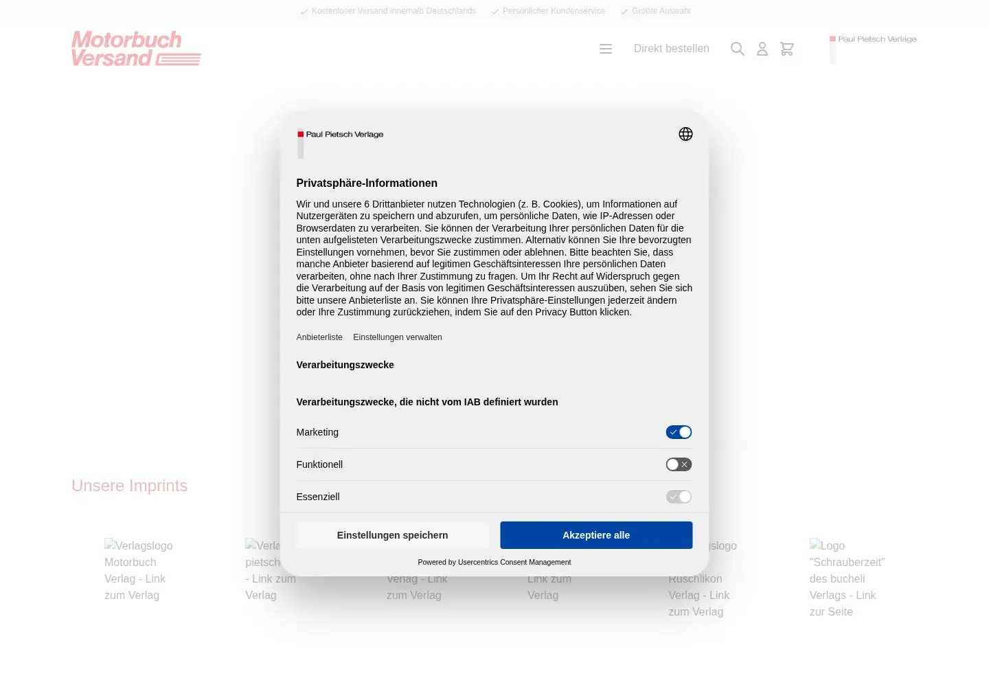 Screenshot of motorbuch.de