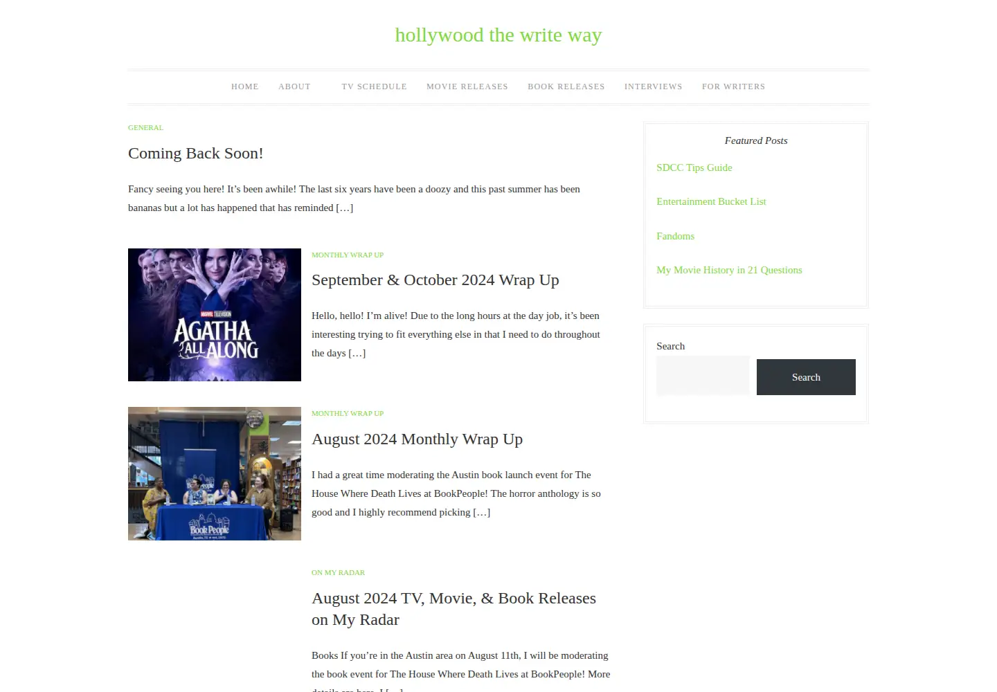 Screenshot of hollywoodthewriteway.com