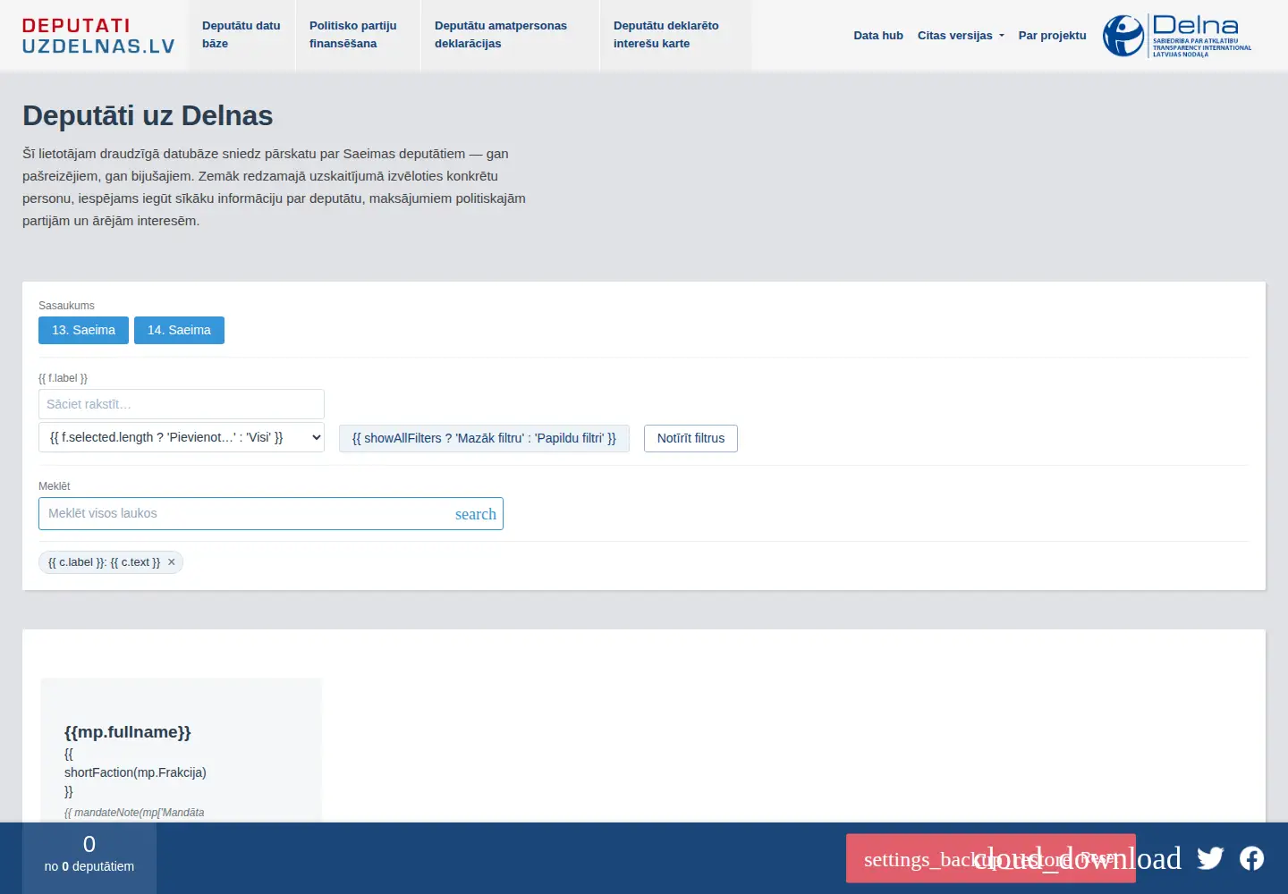 Screenshot of kandidatiuzdelnas.lv