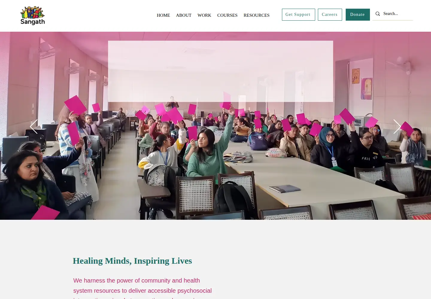 Screenshot of sangath.in