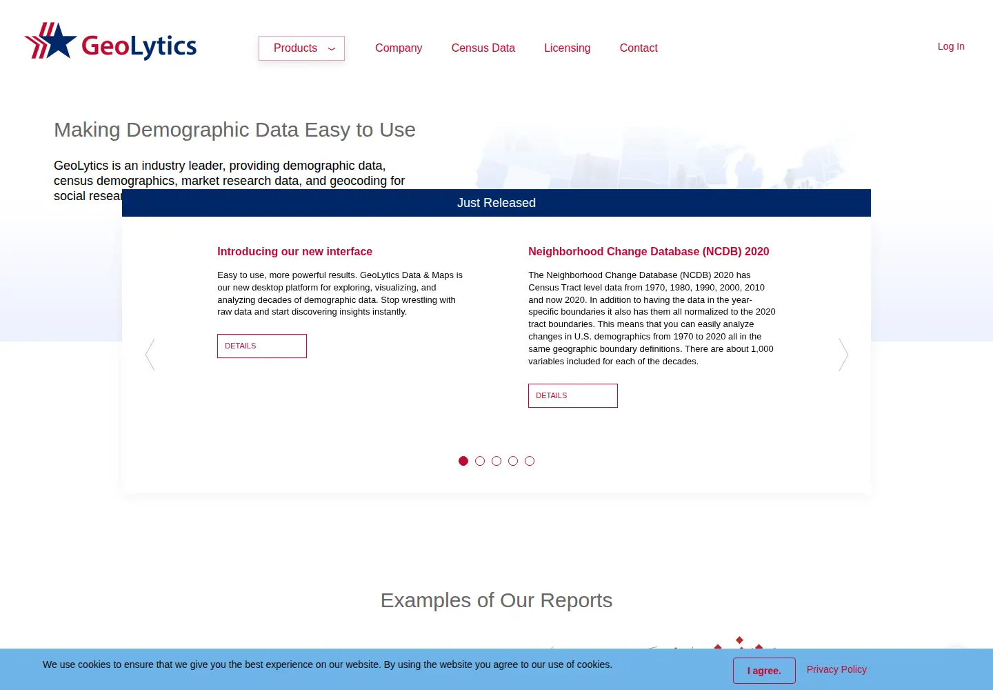 Screenshot of geolytics.com