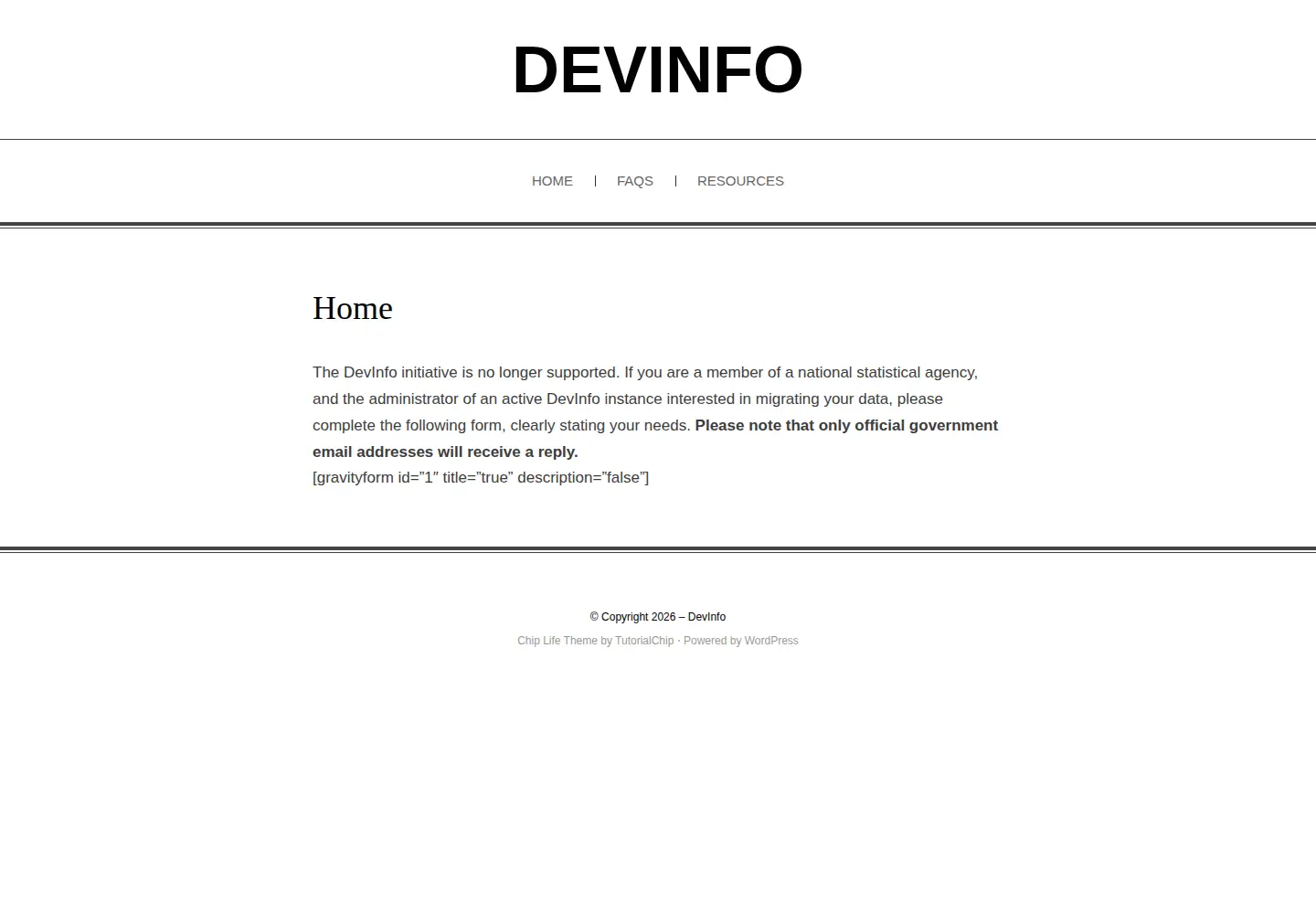 Screenshot of devinfo.org
