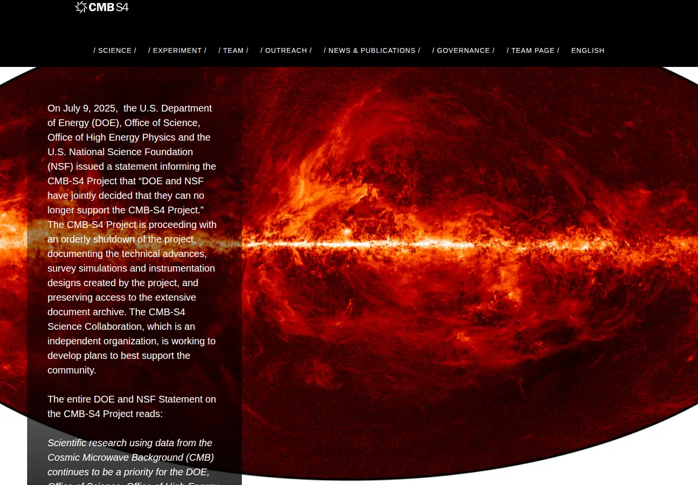 Screenshot of cmb-s4.org