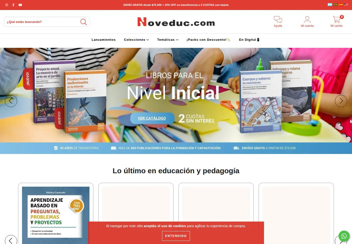 Captured homepage of noveduc.com in the current scan