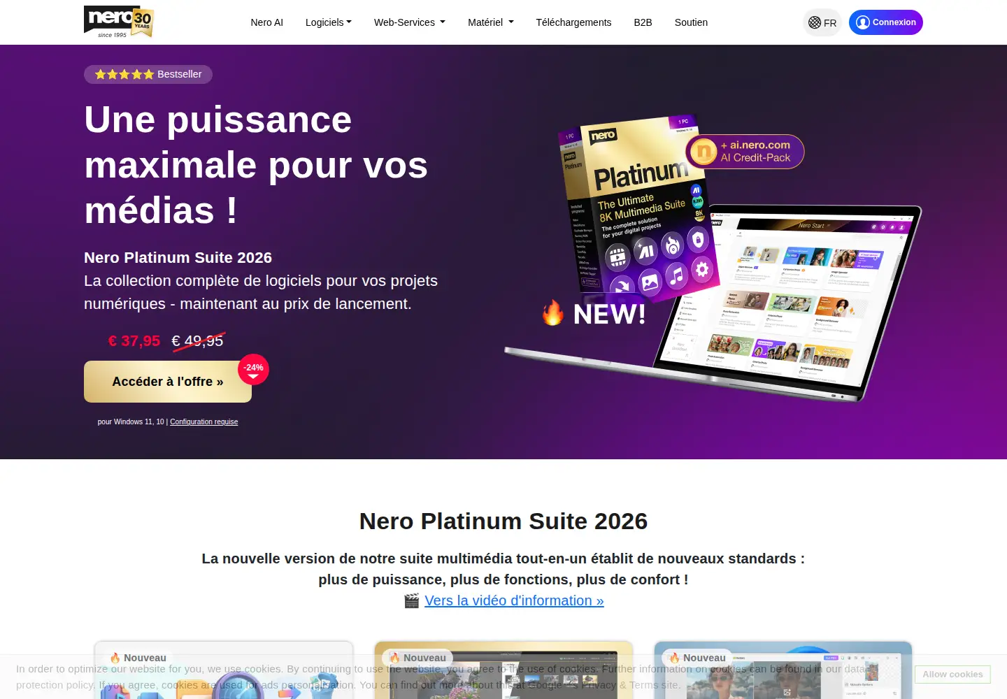 Screenshot of nero.com