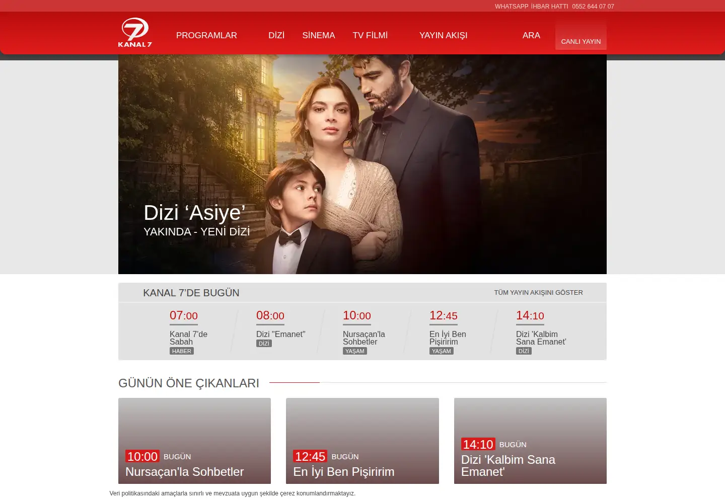 Screenshot of kanal7.com