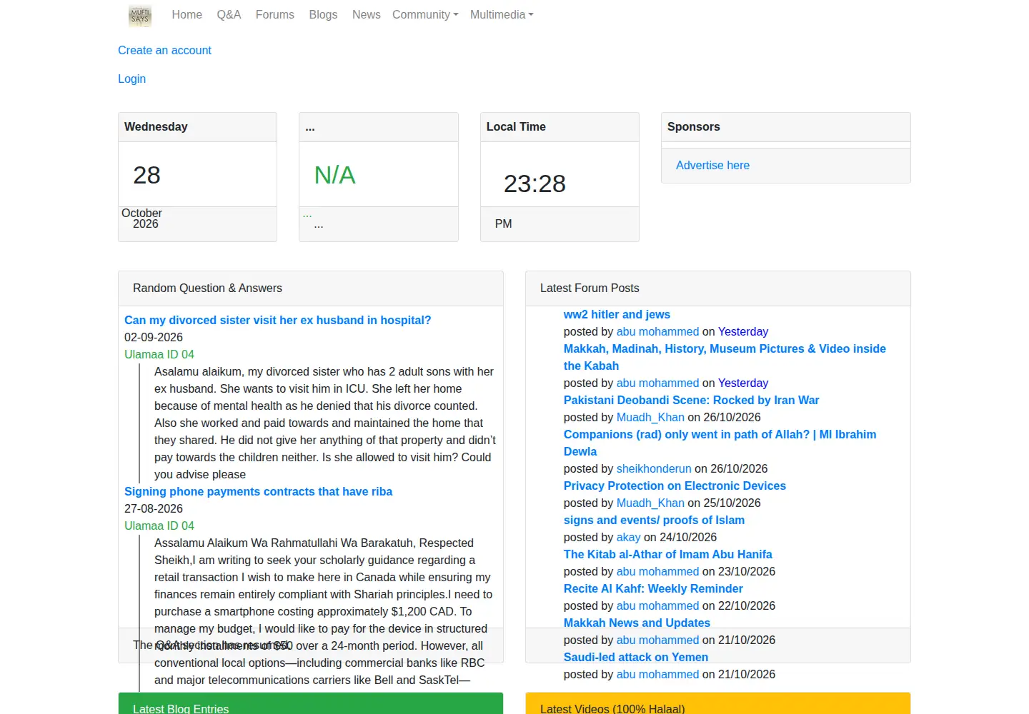 Screenshot of muftisays.com