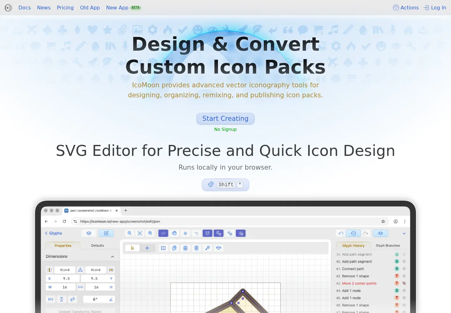 Screenshot of icomoon.io