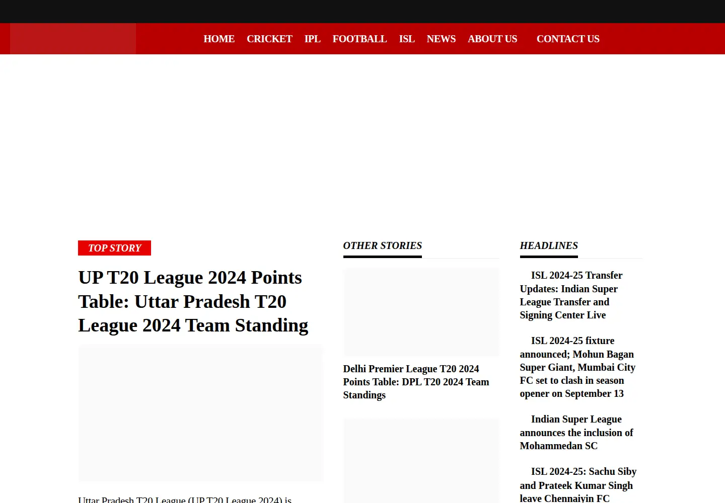 Captured homepage of thesportsnews.in in the current scan