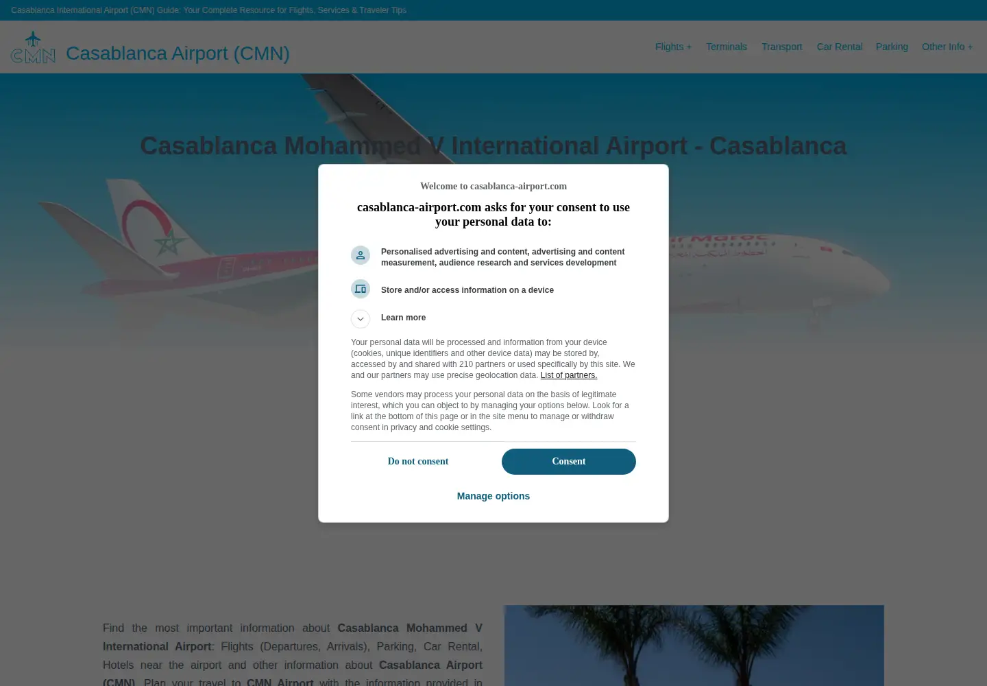 Screenshot of casablanca-airport.com
