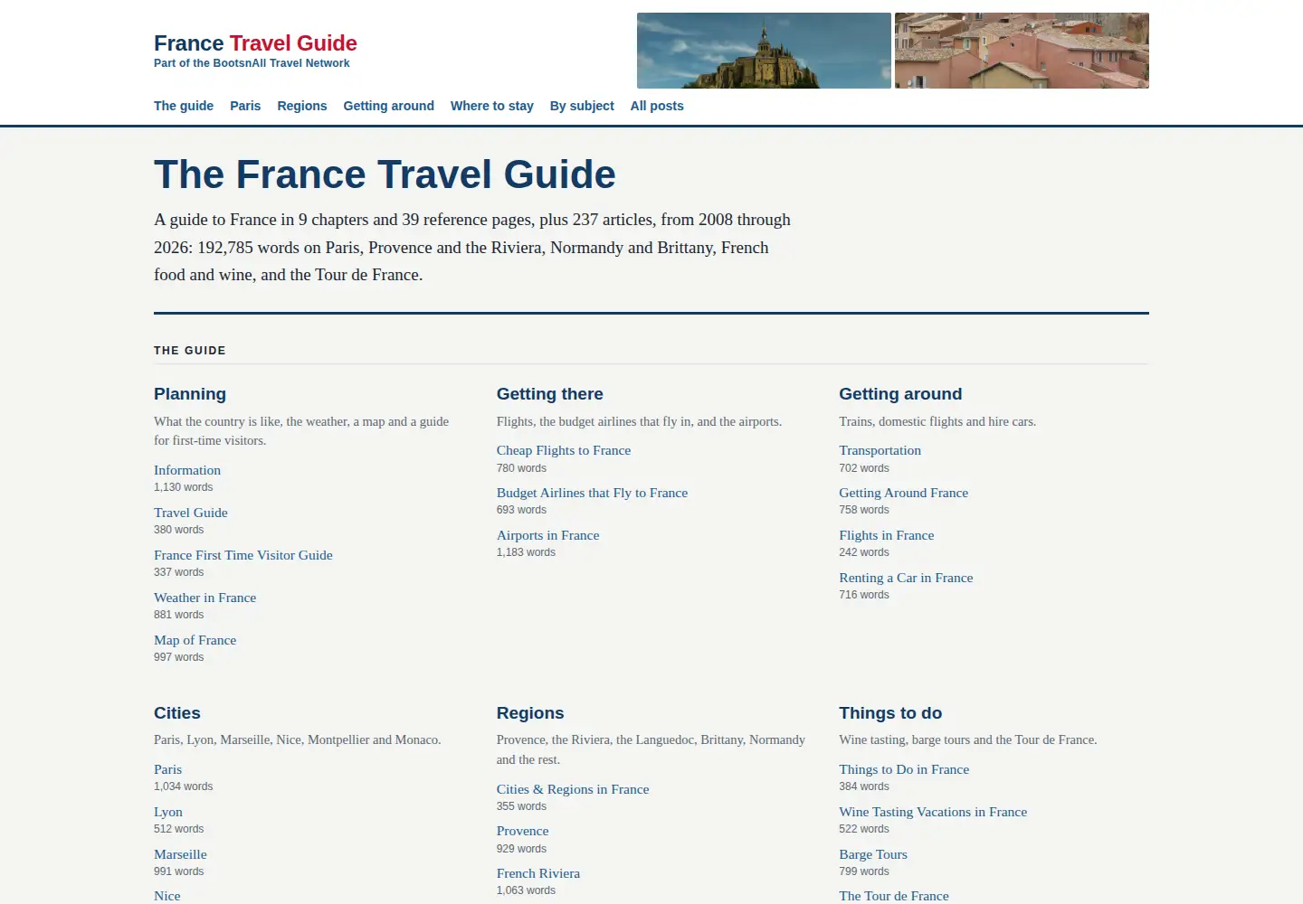 Screenshot of francetravelguide.com