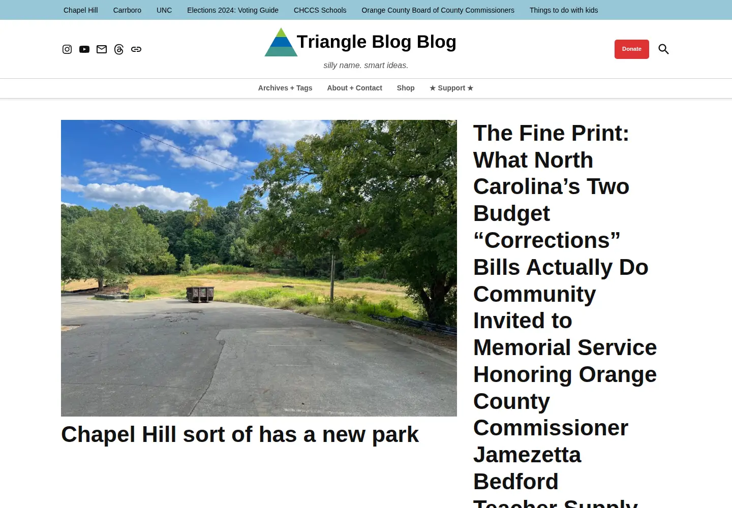 Captured homepage of triangleblogblog.com in the current scan