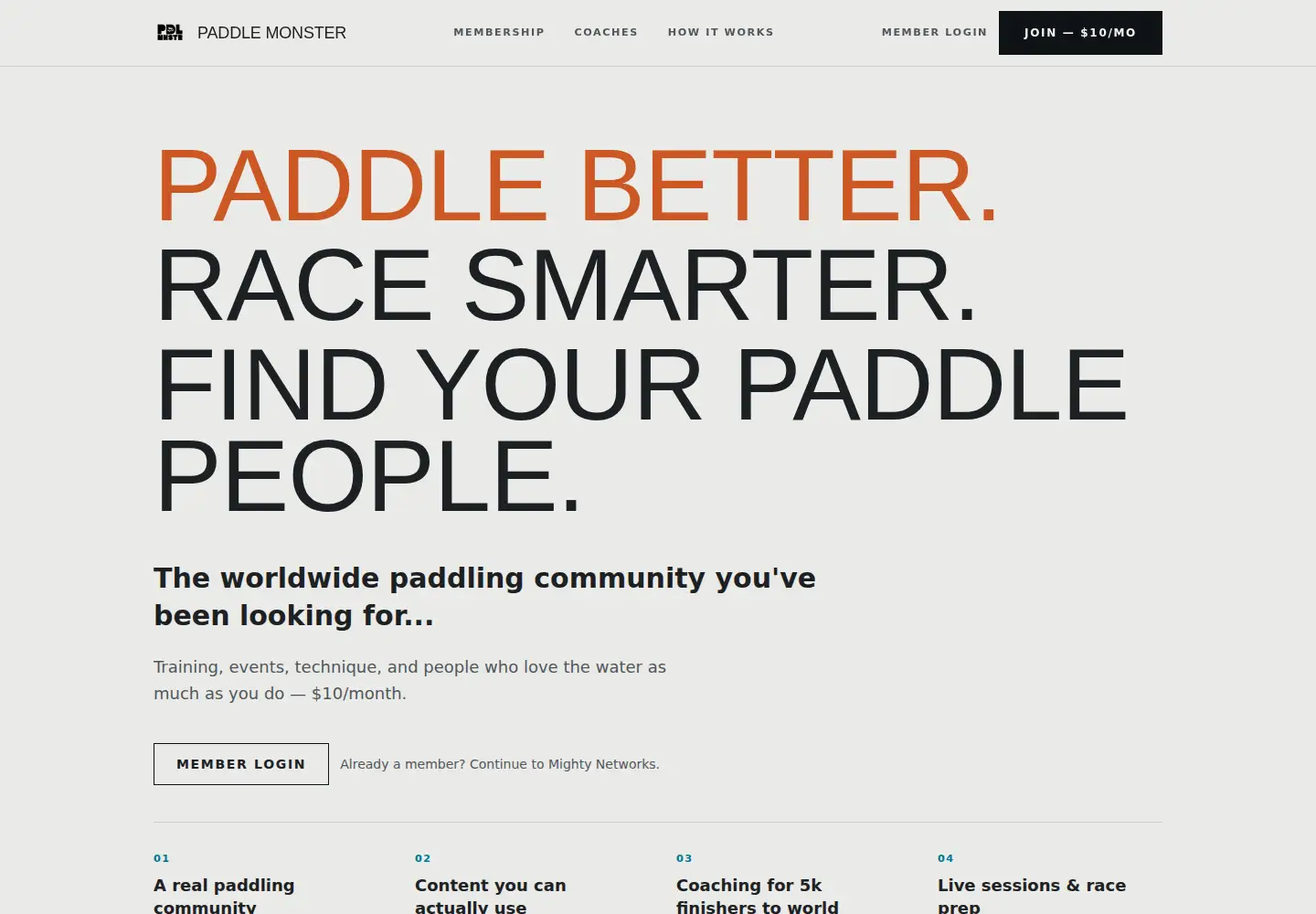 Captured homepage of paddlemonster.com in the current scan