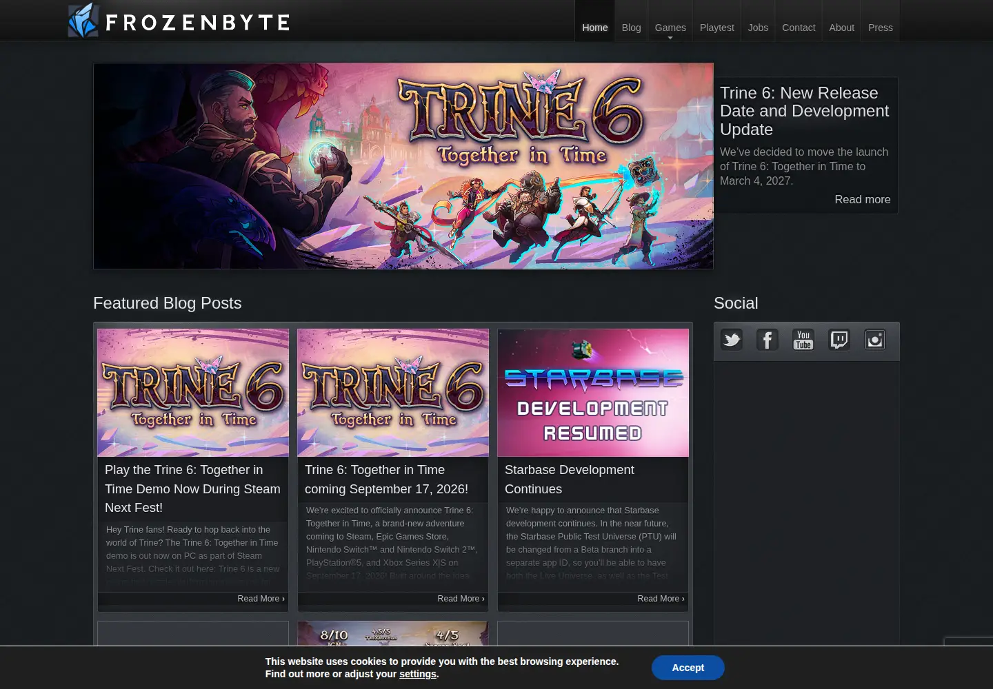 Screenshot of frozenbyte.com