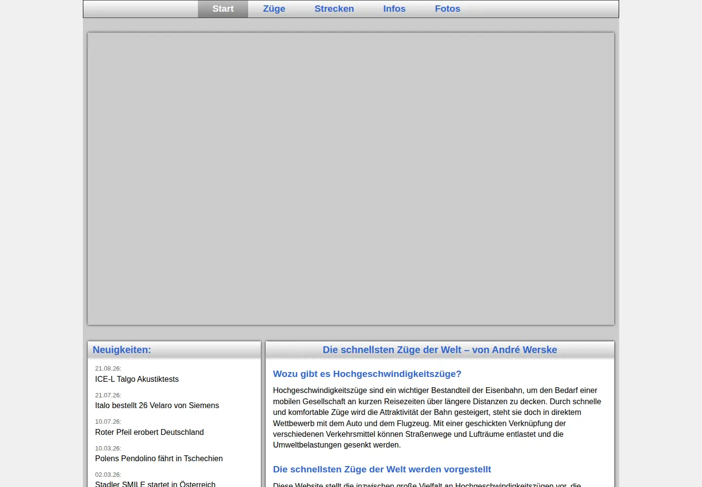 Screenshot of hochgeschwindigkeitszuege.com