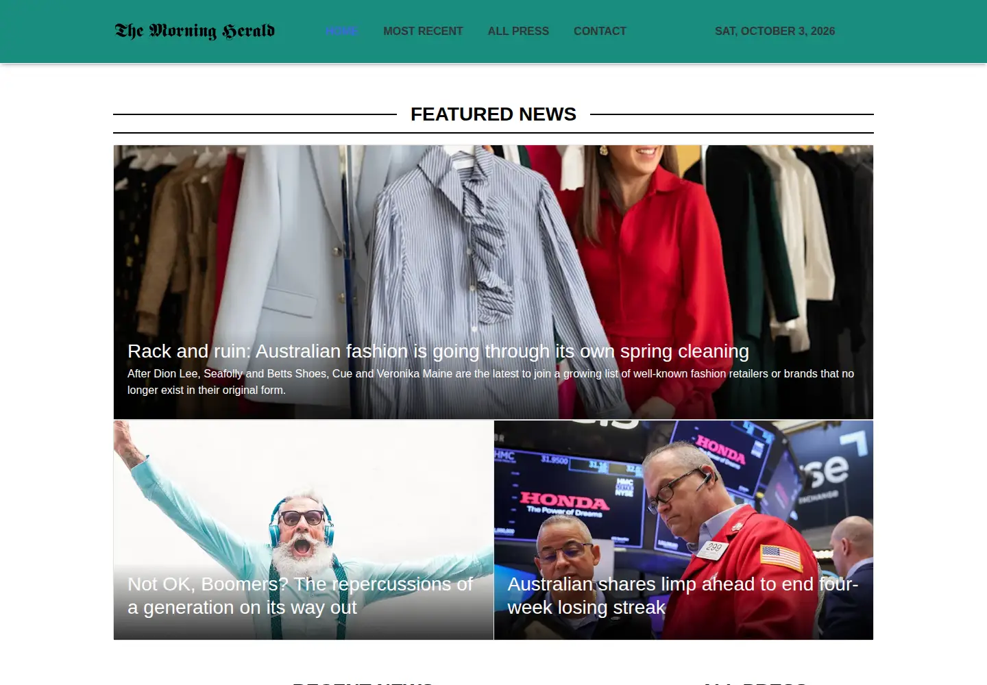 Screenshot of themorningherald.com