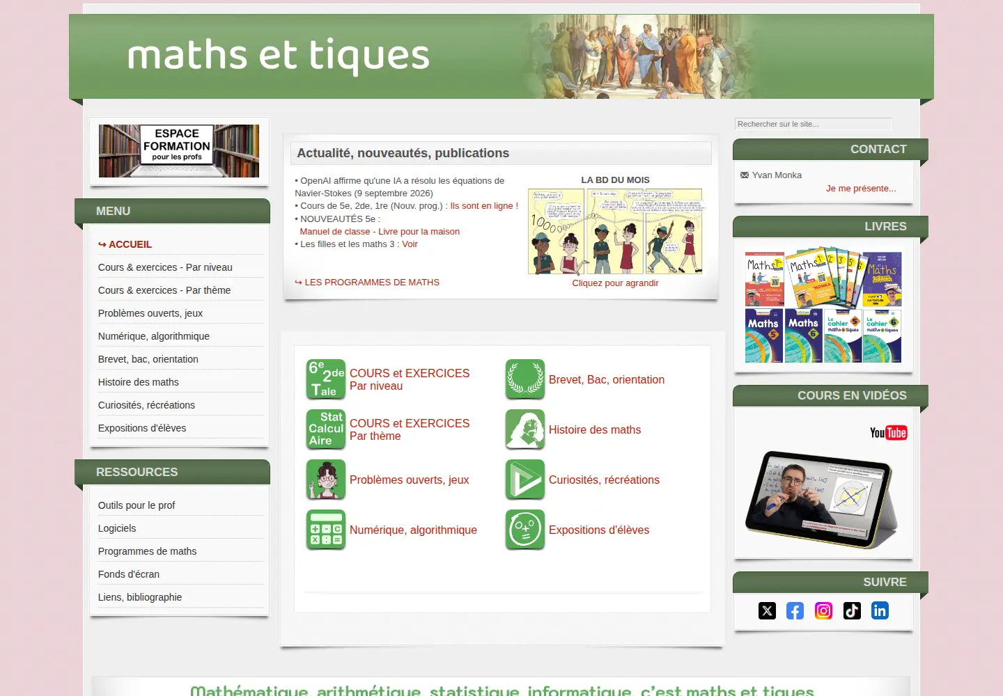 Screenshot of maths-et-tiques.fr
