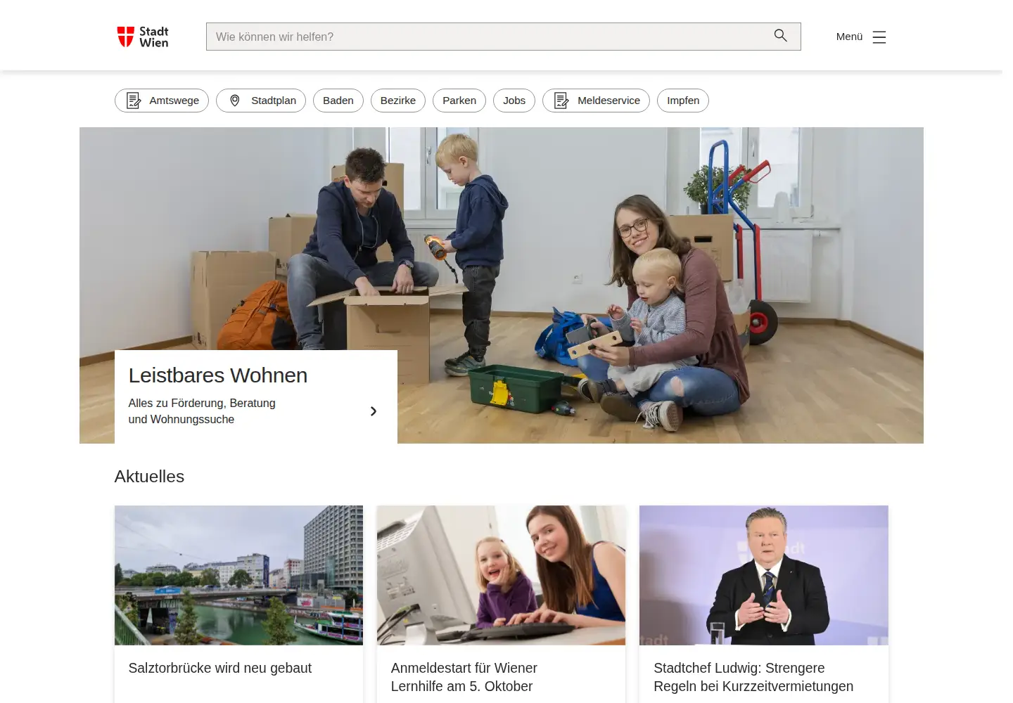 Screenshot of wien.gv.at
