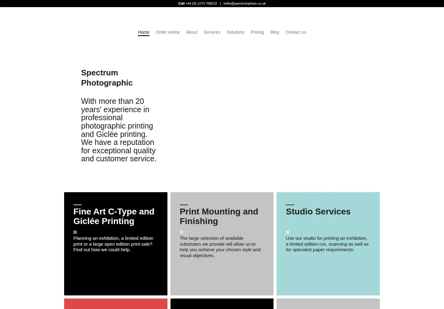 Screenshot of spectrumphoto.co.uk