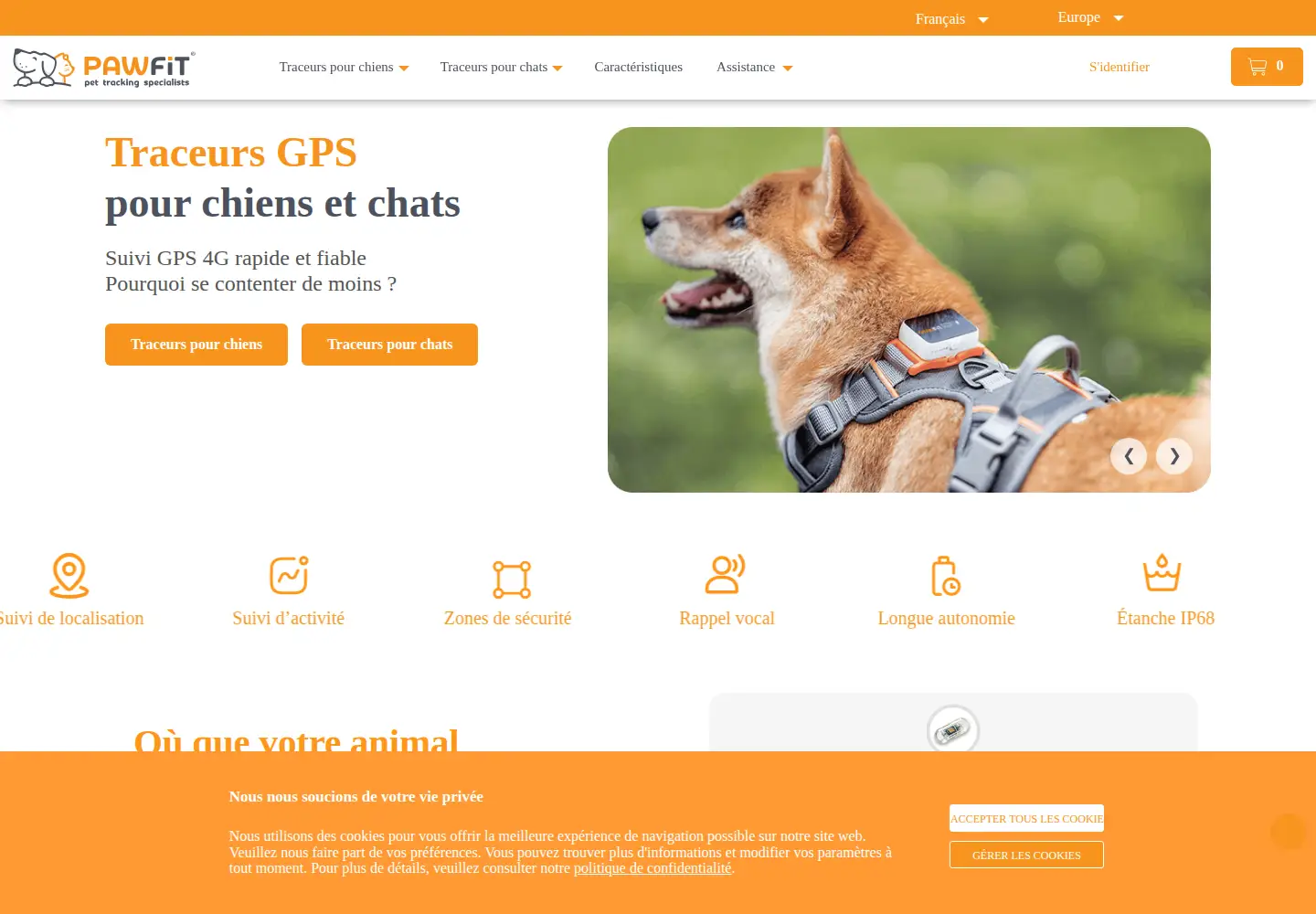 Screenshot of pawfit.com