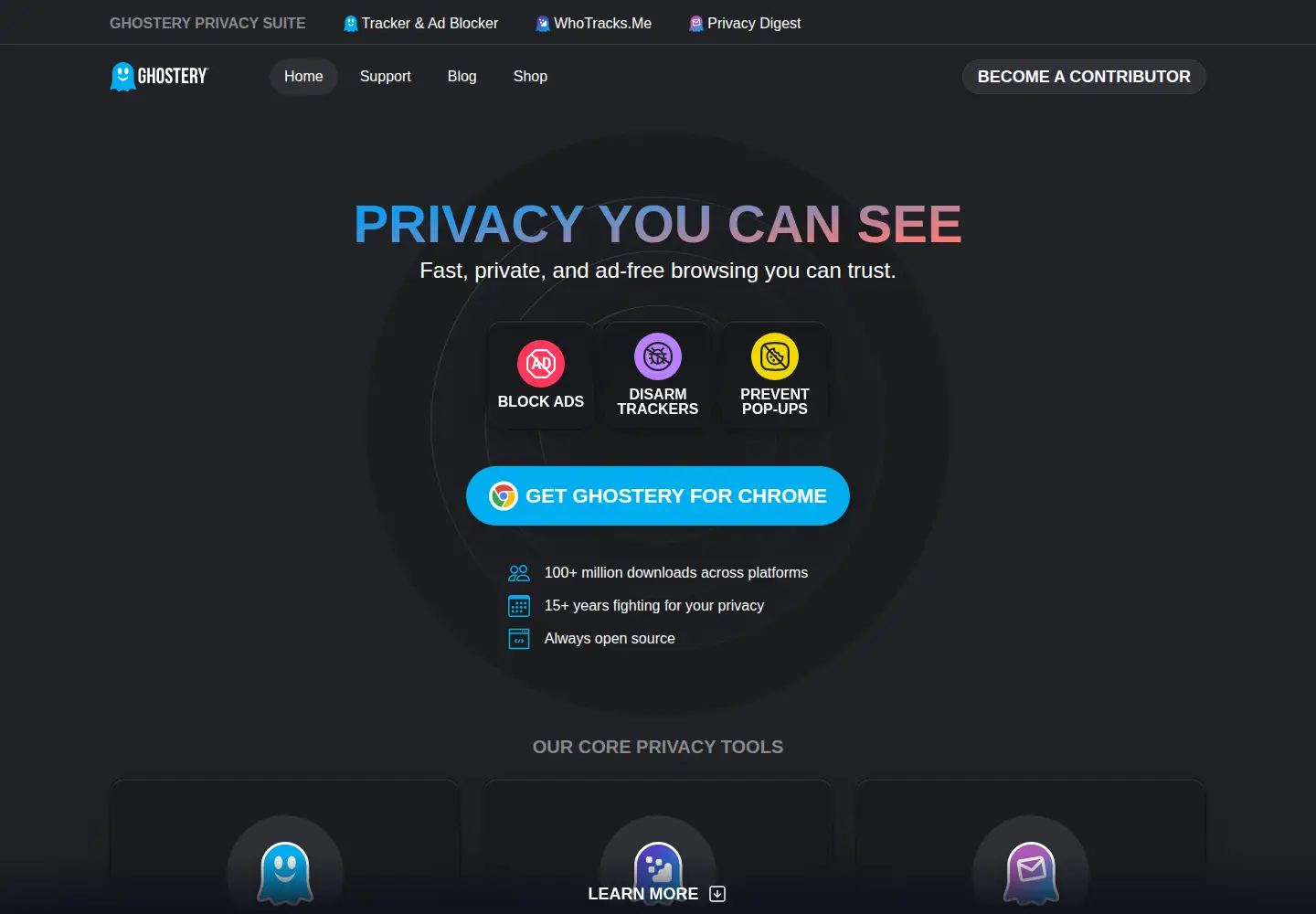 Screenshot of ghostery.com