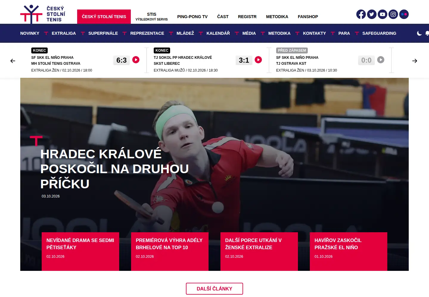 Screenshot of ping-pong.cz