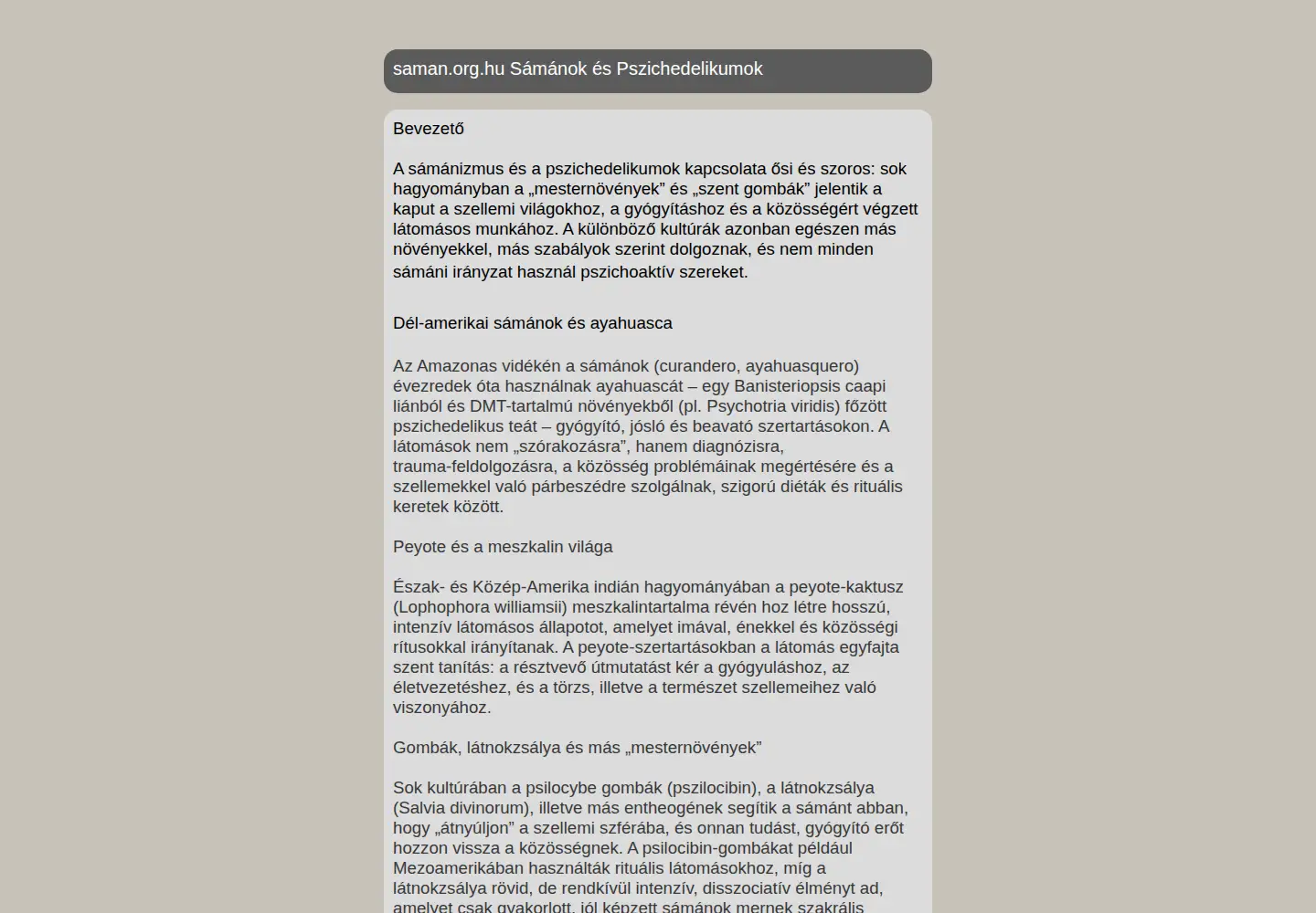 Captured homepage of saman.org.hu in the current scan