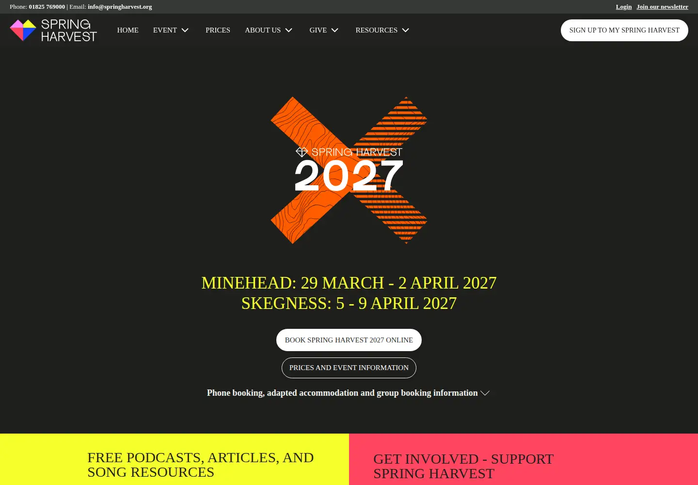 Screenshot of springharvest.org