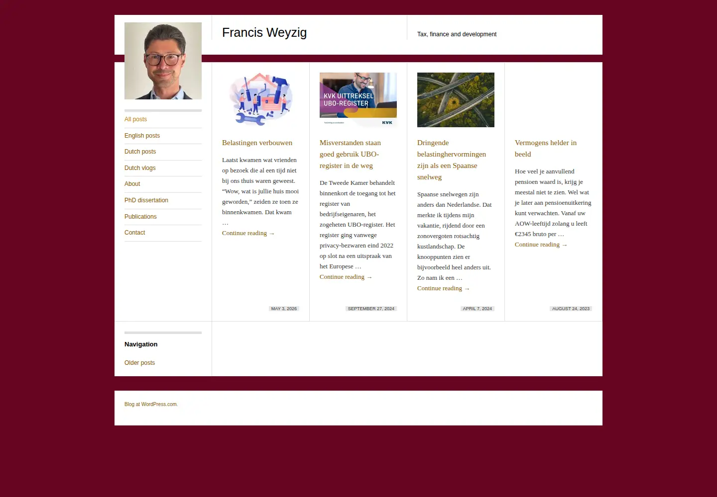 Screenshot of francisweyzig.com