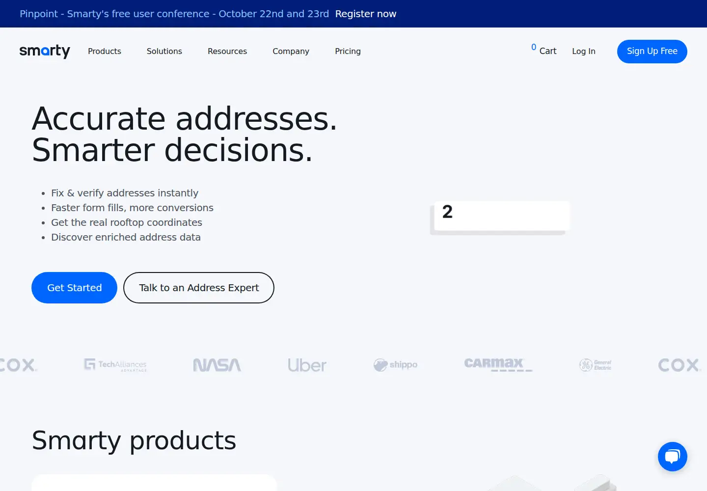 Screenshot of smarty.com