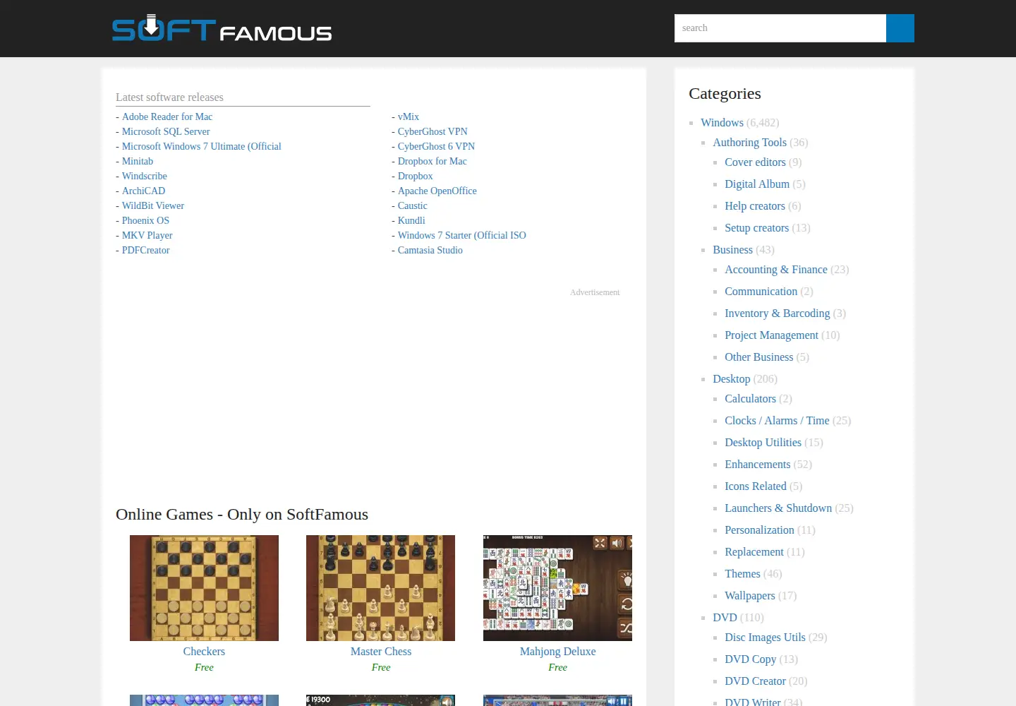 Captured homepage of freedownloadsplace.com in the current scan