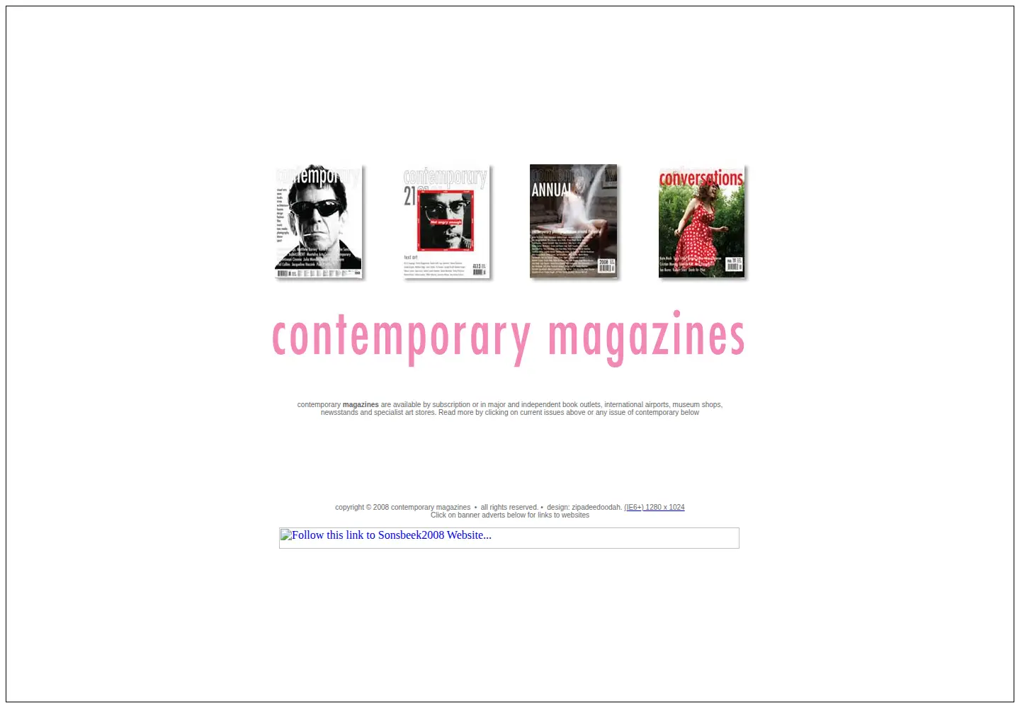 Captured homepage of contemporary-magazines.com in the current scan