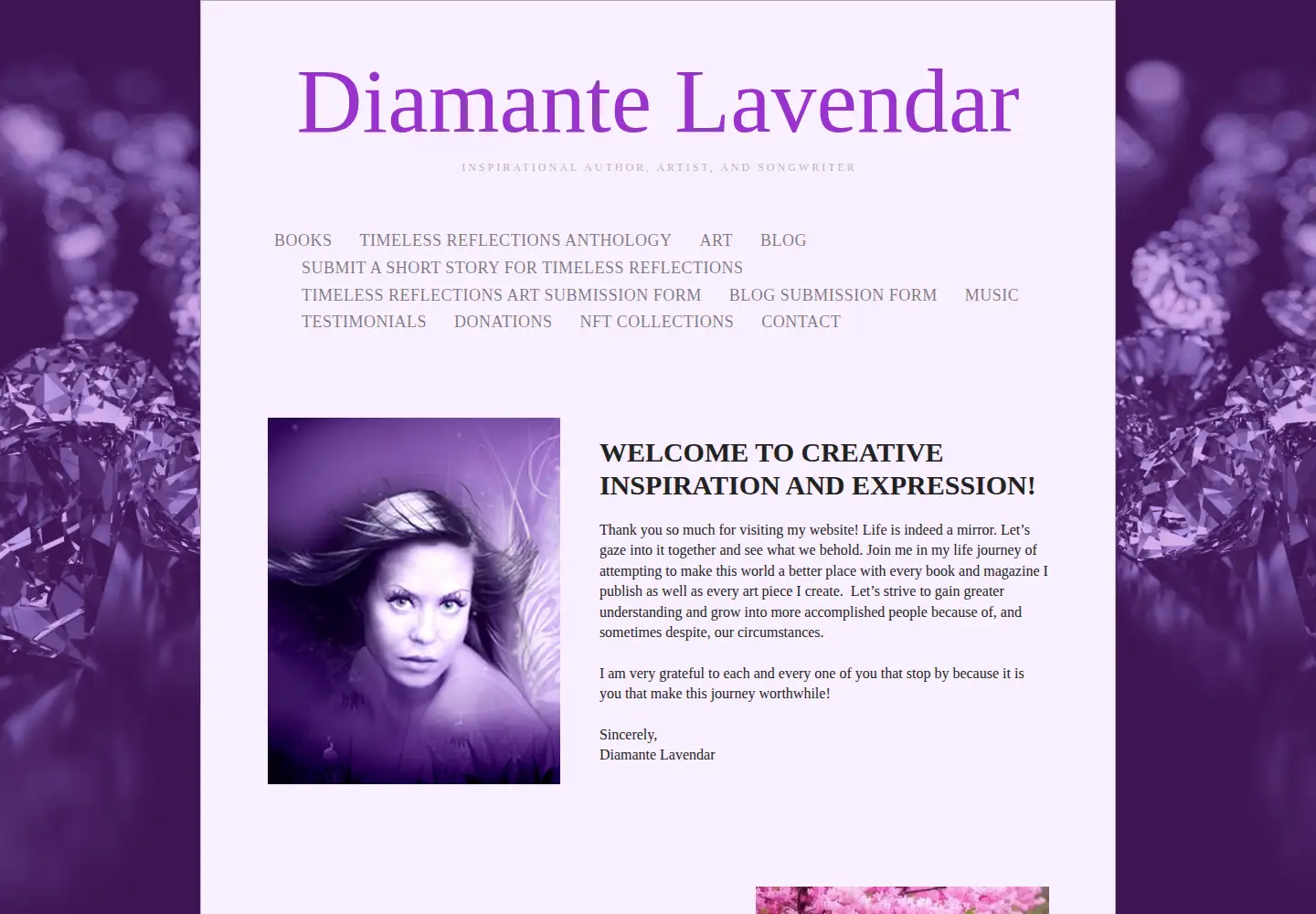 Screenshot of diamantelavendar.com